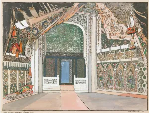 Stage design for the ballet The Little Humpbacked Horse by C. Pugni, 1939