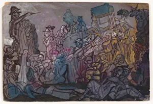 Stage design for the ballet Petrushka by I. Stravinsky. Artist: Sudeykin, Sergei Yurievich