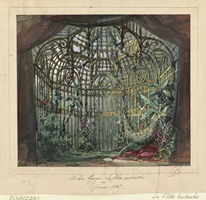 Stage design for the opera Die Zauberflote by Wolfgang Amadeus Mozart, Theatre Lyrique in Paris