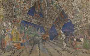 Stage design for the opera The Golden Cockerel by N. Rimsky-Korsakov. Artist: Korovin, Konstantin Alexeyevich (1861-1939)