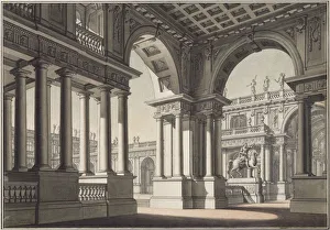 Stage design for the Opera Idomeneo by W. A. Mozart, 1812-1814. Artist: Quaglio, Lorenzo (1730-1804) Stage design for the Opera Idomeneo by W. A. Mozart, 1812-1814. Artist: Quaglio, Lorenzo (1730-1804)