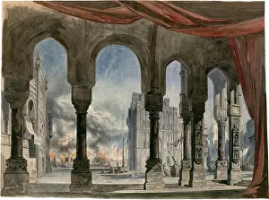 Cambon Prints: Stage design for the Opera La reine de Chypre (The Queen of Cyprus) by Fromental Halévy