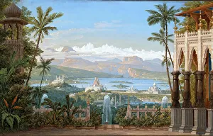 Stage design for the Opera Nurmahal oder das Rosenfest von Kaschmir by Gaspare Spontini, 1822. Creator: Schinkel, Karl Friedrich (1781-1841). Stage design for the Opera Nurmahal oder das Rosenfest von Kaschmir by Gaspare Spontini