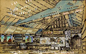 Stage design for the opera Sadko, by Nikolai Rimsky-Korsakov, Novgorod, Russia, 1917. Artist: Konstantin Korovin Stage design for the opera Sadko, by Nikolai Rimsky-Korsakov, Novgorod, Russia, 1917. Artist: Konstantin Korovin
