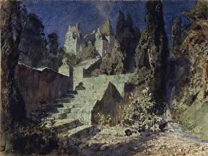 Polenov Prints: Stage design for the opera The scarlet Rose by N