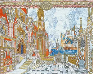 Golovin Gallery: Stage design for the opera The Tale of Tsar Saltan by N. Rimsky-Korsakov, 1907