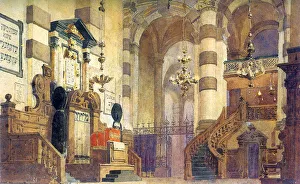 Stage design for the opera Uriel Acosta, by Valentina Serova, 1885. Artist: Vasilij Dmitrievic Polenov