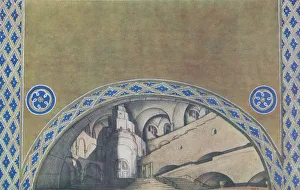Stage design for the play The Martyrdom of St. Sebastian by Gabriele D Annuzio, 1922. Artist: Bakst, Leon (1866-1924)