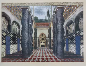 Stage design for the play The Martyrdom of St. Sebastian by Gabriele D Annuzio, 1922. Artist: Bakst, Leon (1866-1924)