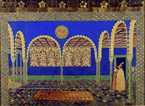 Stage design for the play The Martyrdom of St. Sebastian by Gabriele D'Annuzio, 1911. Creator: Bakst; Léon (1866-1924)