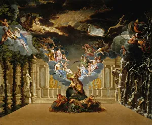 Jean Baptiste Lully Prints: Stage design for the Prologue of the Tragedie lyrique Atys
