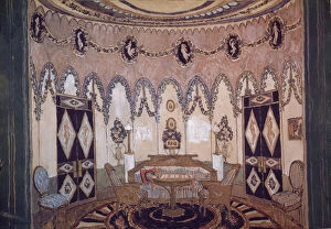 Golovin Gallery: Stage design for the theatre play Two Brothers by M. Lermontov, 1915. Artist: Golovin