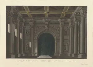Stage design for the tragedy The Bride of Messina by Friedrich Schiller, 1824