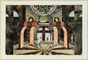 Stage design for the Tragedy Die Nibelungen by Friedrich Hebbel, ca 1934. Creator: Müller