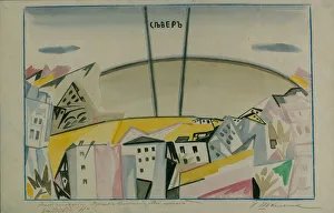 Stage design for the tragedy Vladimir Mayakovsky by V. Mayakovsky, 1913. Artist: Shkolnik, Iosiph Solomonovich (1883-1926)
