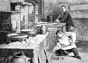 Marie Curie Gallery: A stage in the separation of radium from pitchblende using sodium carbonate, c1900