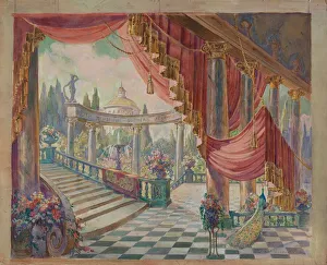 Gilbert Sackerman Prints: Stage Set, c. 1939. Creator: Gilbert Sackerman