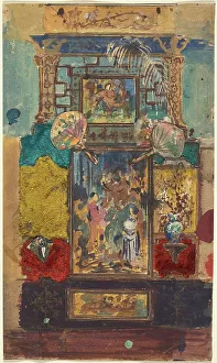 Caney Robert Prints: Stage Set Consisting Of Painted Panels