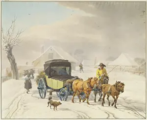 Passenger Prints: Stagecoach in Winter, c1798. Creator: Wilhelm von Kobell
