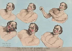 Douglas Hamilton Gallery: Six Stages of Marring a Face, May 29, 1792. May 29, 1792. Creator: Thomas Rowlandson