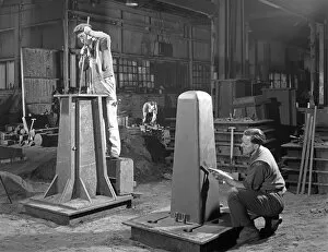 At Green And Sons Ltd Gallery: Two stages of moulding a steel casting, Rotherham, South Yorkshire, 1963. Artist
