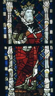 Canute I Gallery: Stained glass image of King Canute, 11th century