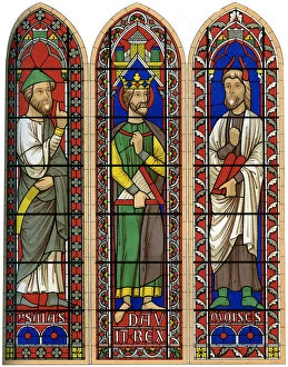 Cher Gallery: Stained glass of Moses, King David and Isaiah, Bourges Cathedral