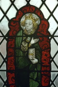 Oath Prints: Stained glass of St Edward the Confessor, 15th century