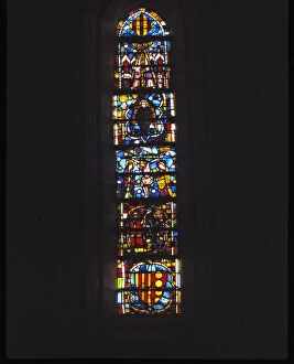 Images Dated 4th April 2011: Stained glass window of the Chapter House of the Monastery of Santa Maria de Pedralbes in Barcelona