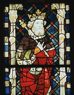 Canute I Gallery: Stained glass window of King Cnut, 15th century