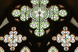 Northern Cyprus Prints: Stained glass window, Lala Mustafa Pasha Mosque, Famagusta, North Cyprus
