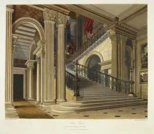 Bennett William James Prints: Stair Case, Buckingham House, 1819. Creator: William James Bennett