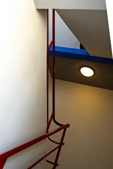Modernism Prints: Staircase. The Bauhaus building, Dessau, Germany, 2018. Artist: Alan John Ainsworth