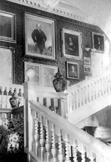 Cornice Prints: Staircase decorated with paintings, c1882