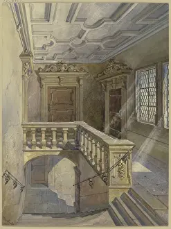 Bavaria Prints: Staircase in the town hall of Wurzburg, 1878. Creator: Julius Knoblauch