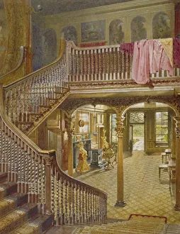 Staircase at Wandsworth Manor House, St Johns Hill, Wandsworth, London, 1887. Artist