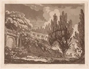 Stairs in an Italian Garden, 1766. Creator: Jean-Claude-Richard Saint-Non (French, 1727-1791)