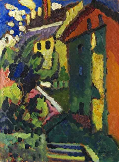 Country Estate Prints: Stairway to the castle (Murnau), 1909. Creator: Kandinsky, Wassily Vasilyevich (1866-1944)