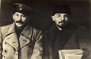 Stalin and Lenin, Russian Bolshevik revolutionary leaders, Moscow, Russia, 1919