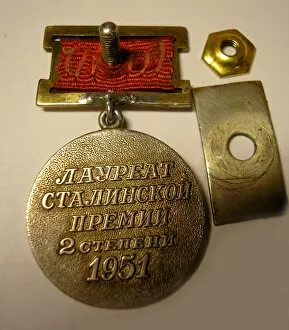 The Stalin Prize badge, Second Class of 1951. Artist: Anonymous