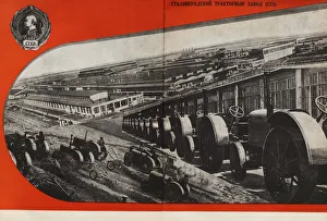 The Stalingrad Tractor Plant. Illustration from USSR Builds Socialism, 1933. Creator: Lissitzky