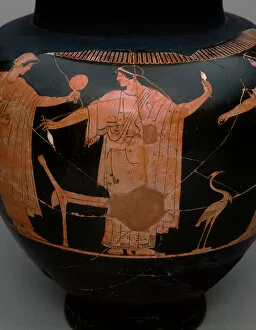 Archaic Collection: Stamnos (Mixing Jar), 480-470 BCE. Creator: Syriskos