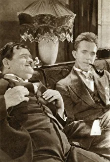 Team Prints: Stan Laurel and Oliver Hardy, American-based comedy duo, 1933