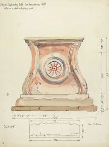 Font Prints: Stand for Baptismal Font, 1935 / 1942. Creator: Edward Jewett