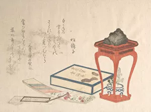 Plant Pot Gallery: Stand, Box and Writing-Paper, probably 1816. probably 1816. Creator: Shinsai