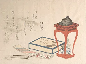 Ryuryukyo Shinsai Prints: Stand, Box and Writing-Paper, probably 1816. probably 1816. Creator: Shinsai