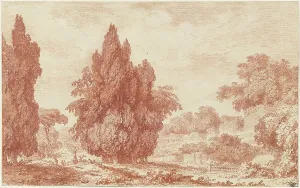 Cypress Prints: A Stand of Cypresses in an Italian Park, c. 1760. Creator: Jean-Honore Fragonard