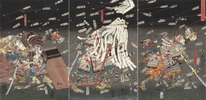 Utagawa 1797 1861 Prints: The last stand of the Kusunoki at Shijonawate (Nanke yushi shijonawate nite uchijini), c