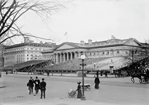 Inauguration Prints: Stand in front of Treasury Bldg. 1913. Creator: Bain News Service