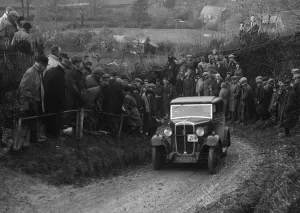 Ibberton Hill Prints: Standard of AV Spotiswoode competing in the MCC Exeter Trial, Ibberton Hill, Dorset, 1930